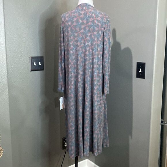 NWT Lularoe Sarah Open Front Longline Cardigan Geo Print - Picture 7 of 14